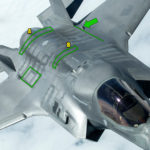 Pictured is the first of the UK’s F-35B Lightning II jets to be flown to the UK.